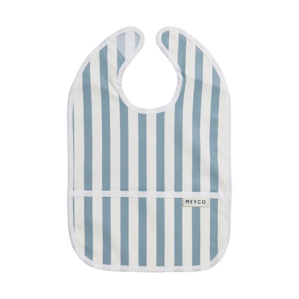 Meyco Baby Fat Stripe Slab Met Opvangbak - 2 stuks - Jeans Blue
