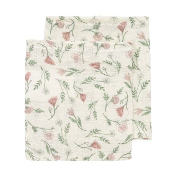 Meyco Baby Flower Washandjes - 2 Stuks - Pre-washed Tetra - Multicolour