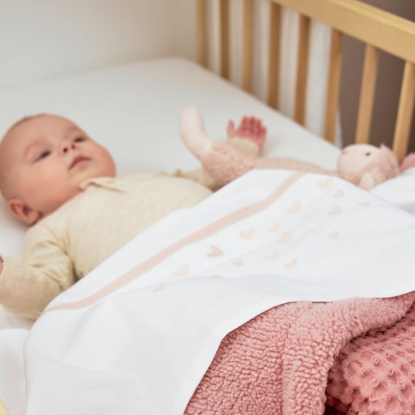 Meyco Ledikantlaken Hearts Soft pink 100 x 150 cm

