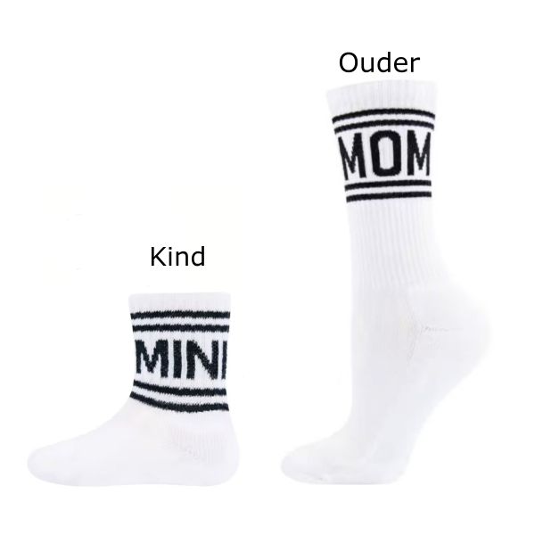 Ewers Tennissokken Set Kind en Ouder - Mini en Mom - Wit Ewers Tennissokken Set Kind en Ouder - Mini en Mom - Wit