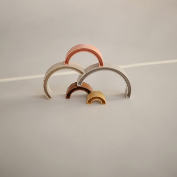 Mushie Stacker Toy Rainbow - Sol Mushie Stacker Toy Rainbow - Sol