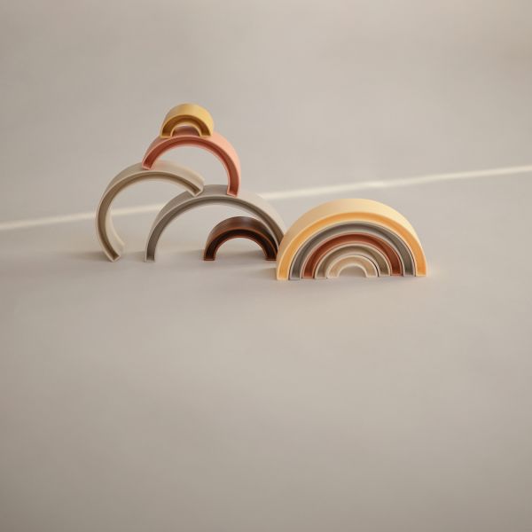 Mushie Stacker Toy Rainbow - Sol Mushie Stacker Toy Rainbow - Sol