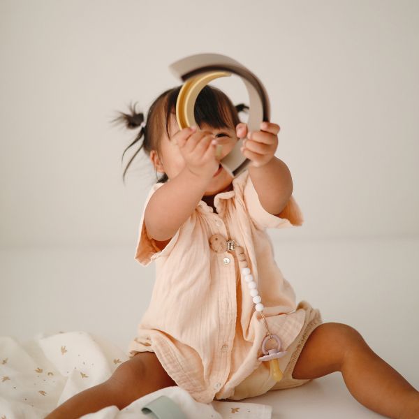 Mushie Stacker Toy Rainbow - Tropical Mushie Stacker Toy Rainbow - Tropical