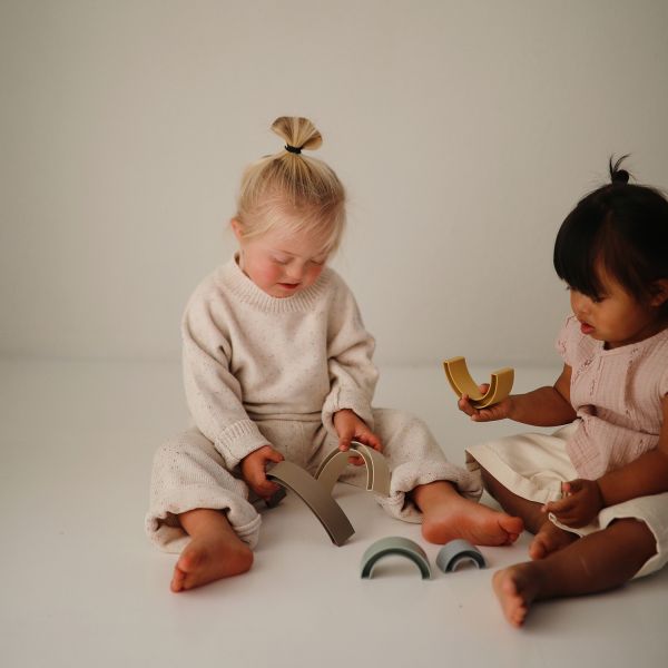 Mushie Stacker Toy Rainbow - Tropical Mushie Stacker Toy Rainbow - Tropical