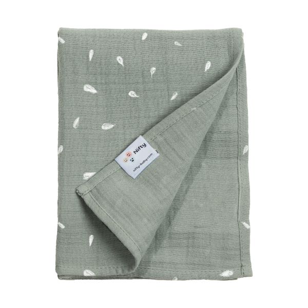Nifty Hydrofiel doek - Olive Print - 70 x 70 cm