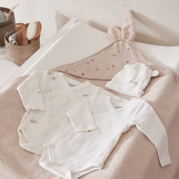 Noukie's B&M Rompers - 2 stuks - Maat 44 - Lange Mouw - Bio Katoen - Wit Noukie's B&M Rompers - 2 stuks - Maat 44 - Lange Mouw - Bio Katoen - Wit