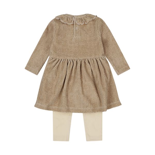 Dirkje Jurk + Legging - Maat 68 - Beige Grey