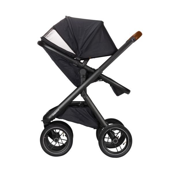 Dubatti One E5 Kinderwagen 2-in-1 Black Frame Black/Cognac