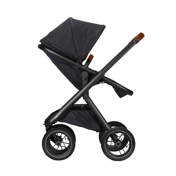 Dubatti One E5 Kinderwagen 2-in-1 Black Frame Black/Cognac