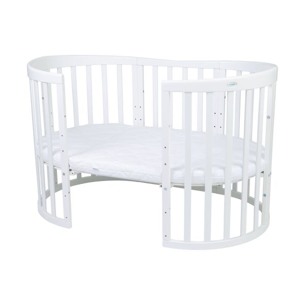 Waldin Oval Combibed 7‑in‑1 - White inclusief matras Waldin Oval Combibed 7‑in‑1 - White inclusief matras