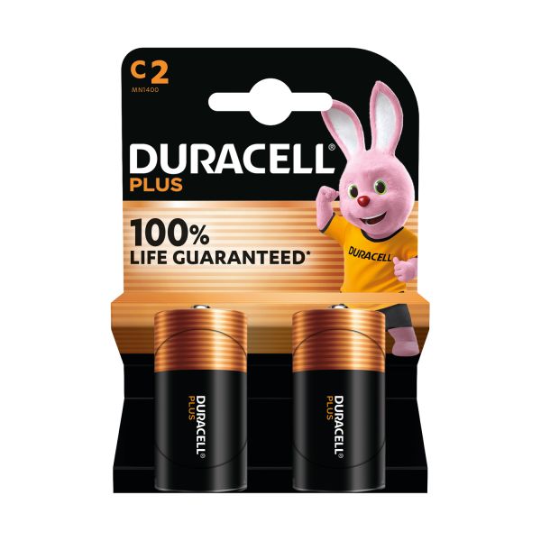 Duracell Batterij Plus Alkaline 100% C 2 pack (LR14)