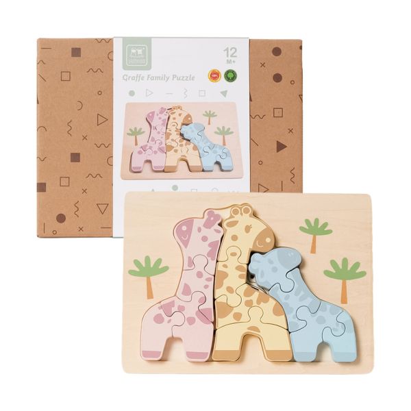 Phoohi Houten Puzzel  Giraffe - 12 Stukjes
