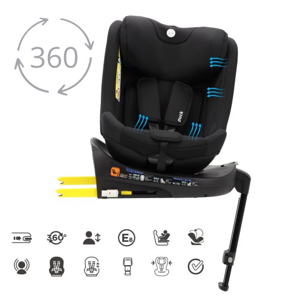 Puck Autostoel JUNE-black Draaibaar Groep 0/1/2/3 (40-150 cm) Puck Autostoel JUNE-black Draaibaar Groep 0/1/2/3 (40-150 cm)