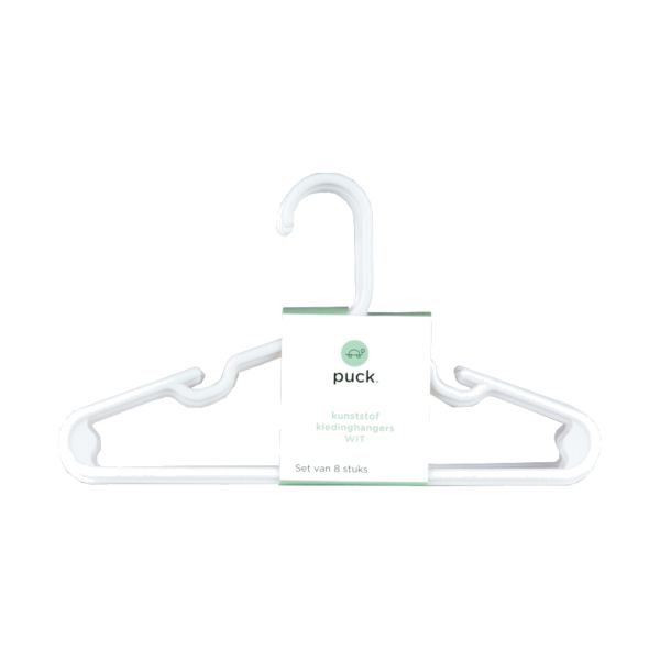 Puck Kledinghanger Kunststof Wit (8 stuks) Puck Kledinghanger Kunststof Wit (8 stuks)