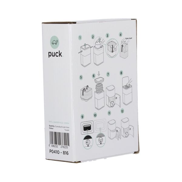 Puck Lemon Navulzakjesrol voor Luieremmer Emma - 3 stuks - Wit