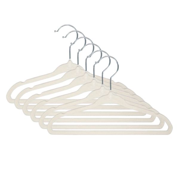 Puck Kledinghanger Velours Ecru (6 stuks) Puck Kledinghanger Velours Ecru (6 stuks)