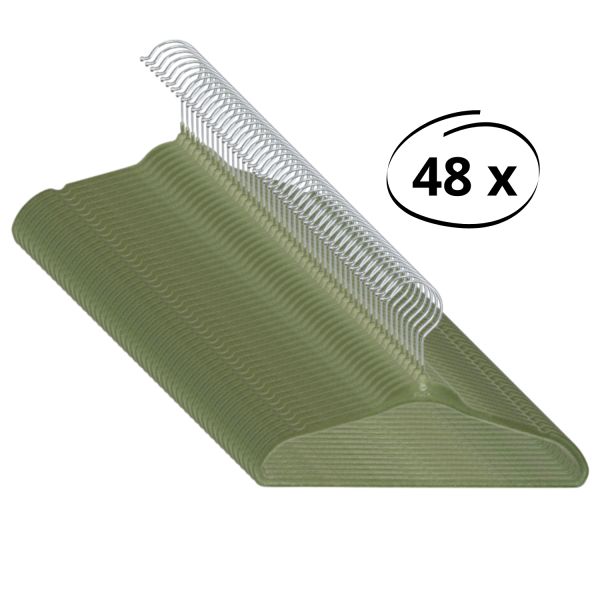 Puck Kledinghanger Velours Groen (48 stuks) Puck Kledinghanger Velours Groen (48 stuks)