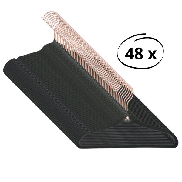 Puck Kledinghanger Velours Zwart (48 stuks) Puck Kledinghanger Velours Zwart (48 stuks)