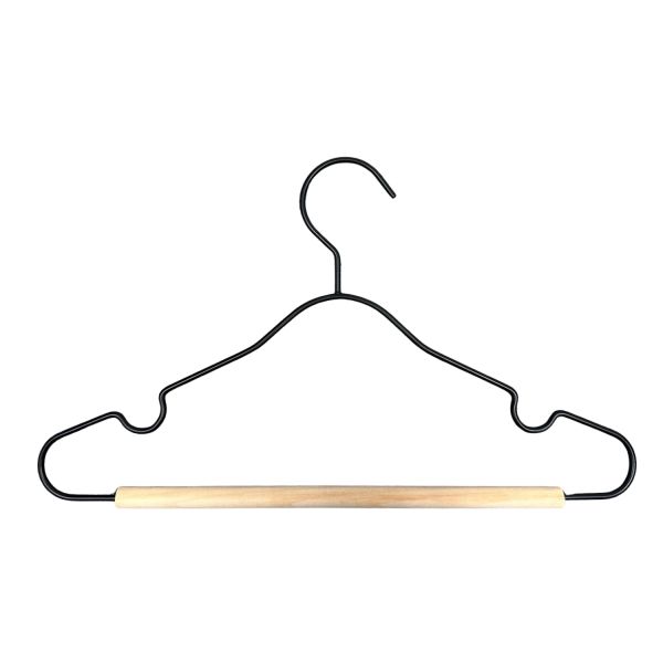Puck kledinghanger metaal zwart set van 6