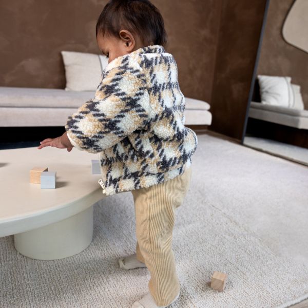 Dirkje Jas Teddy Ruit Off White 74