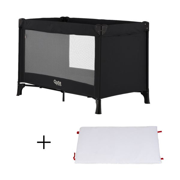 Qute Q-Sleep Campingbed Easyfold + Q-Matti Matras incl. Hoes - Ebony