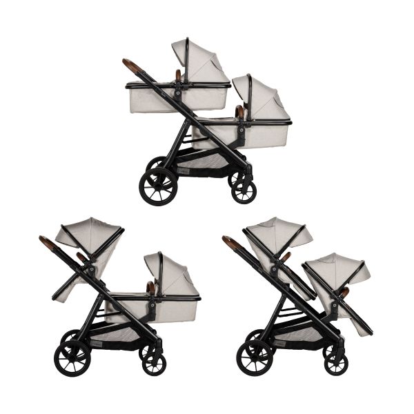 Qute Q-Twin 2-in-1 Kinderwagen - Jeans Clay