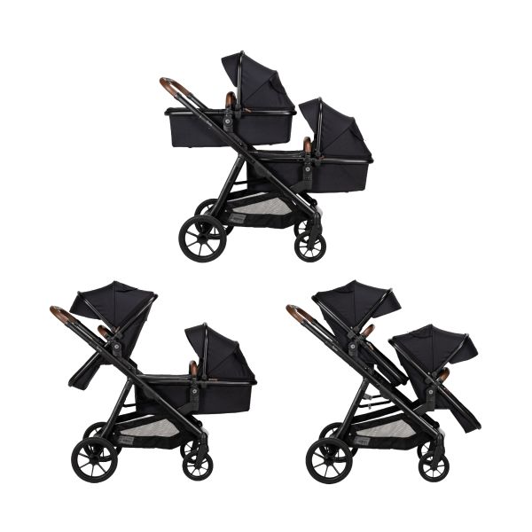 Qute Q-Twin 2-in-1 Kinderwagen - Jeans Zwart