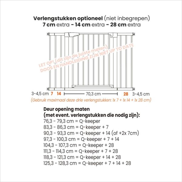 Qute Deurhek - Q-Keeper - 76-79 cm - Clay