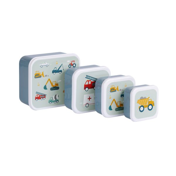 A Little Lovely Company Lunch & Snack Box Set - Vehicles A Little Lovely Company Lunch & Snack Box Set - Vehicles