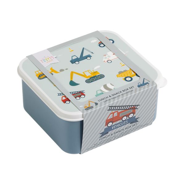 A Little Lovely Company Lunch & Snack Box Set - Vehicles A Little Lovely Company Lunch & Snack Box Set - Vehicles