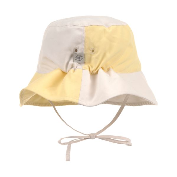 Lässig Checkerboard Vissers Hoedje - 1-3 Jaar - Yellow/Sea Salt 