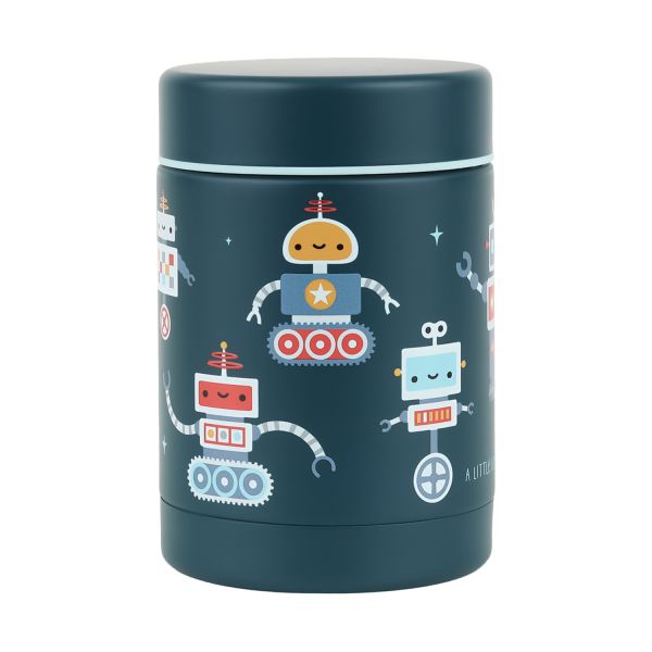 A Little Lovely Company Geïsoleerde RVS Food Jar - Robots