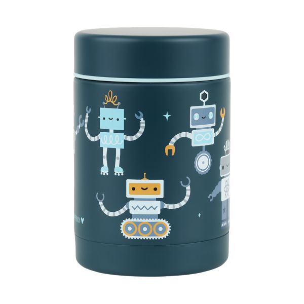 A Little Lovely Company Geïsoleerde RVS Food Jar - Robots