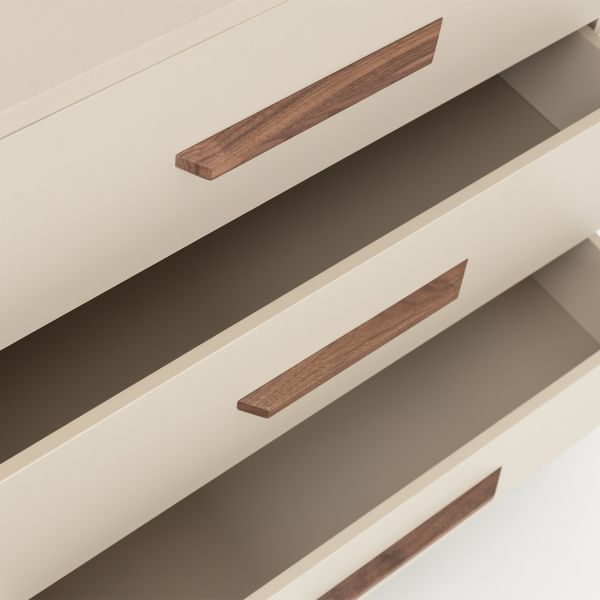 TWF Ledikant 70 x 140 - Commode 3 Laden - Hanglegkast 2 Deuren 1 Lade Salerno Walnoot TWF Ledikant 70 x 140 - Commode 3 Laden - Hanglegkast 2 Deuren 1 Lade Salerno Walnoot