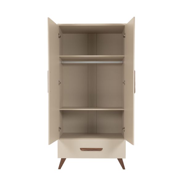 TWF Ledikant 70 x 140 - Commode 3 Laden - Hanglegkast 2 Deuren 1 Lade Salerno Walnoot TWF Ledikant 70 x 140 - Commode 3 Laden - Hanglegkast 2 Deuren 1 Lade Salerno Walnoot
