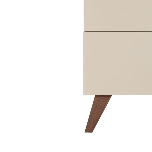 TWF Ledikant 70 x 140 - Commode XL 3 Laden 1 Deur - Hanglegkast 2 Deuren 1 Lade Salerno Walnoot