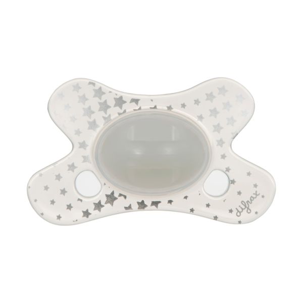 Difrax Glow In The Dark Fopspeen - Anatomisch - 0-6 Mnd - Wit Difrax Glow In The Dark Fopspeen - Anatomisch - 0-6 Mnd - Wit