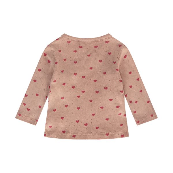 A Tiny Story Hearts overslag longsleeve - Mt. 62 - Dusty Coral
