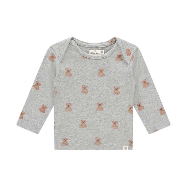 A Tiny Story Long Sleeve T-Shirt - Maat 62 - Light Grey Melange