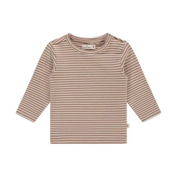 A Tiny Story Long Sleeve Streep T-Shirt - Maat 68 - Cookie