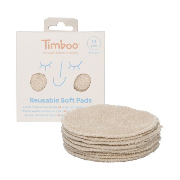 Timboo Zachte Herbruikbare Doekjes - Ø10 cm - 12 Stuks - Frosted Almond Timboo Zachte Herbruikbare Doekjes - Ø10 cm - 12 Stuks - Frosted Almond