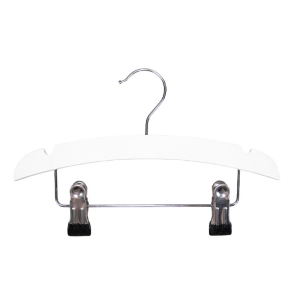 TWF Kledinghanger Hout Met Clips Wit (3 stuks)