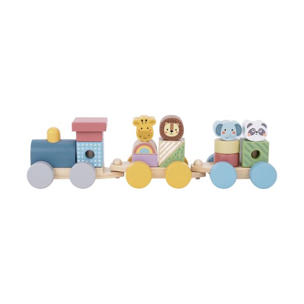 Tooky Toy Dieren Blokkentrein - Hout