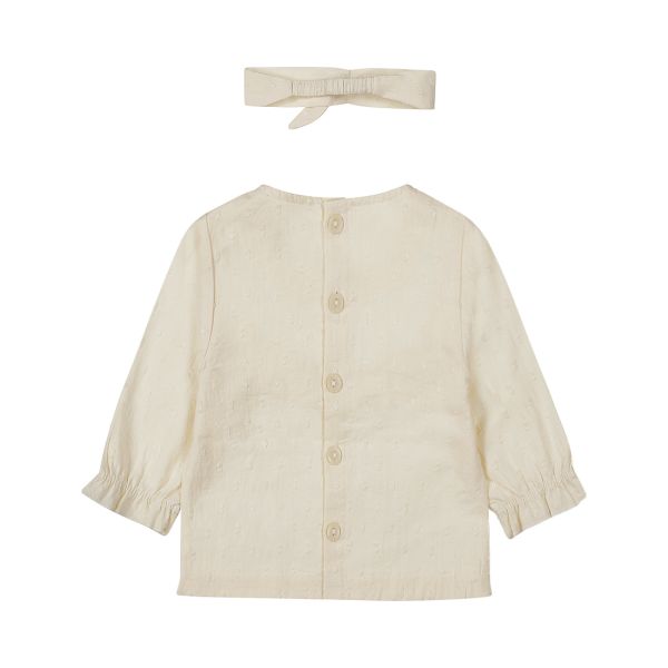 Dirkje Blouse Lange Mouw + Haarband Off White 68