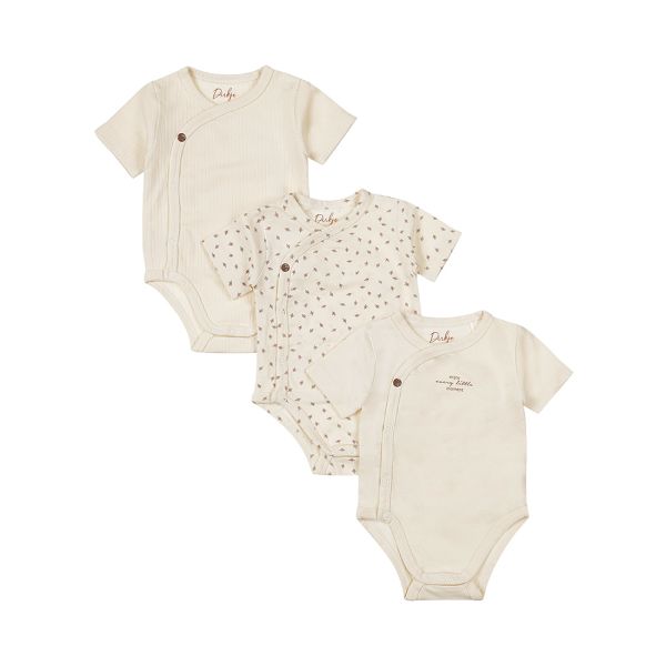Dirkje Romper Overslag Korte Mouw Off White 3-Pack 50/56 Dirkje Romper Overslag Korte Mouw Off White 3-Pack 50/56