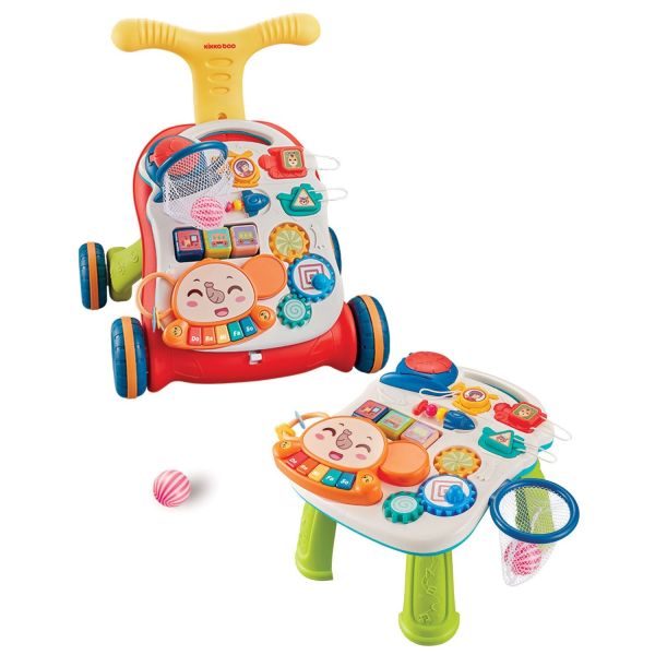Kikkaboo Looptrainer/Babywalker 3 in 1 Play & Grow Rood Kikkaboo Looptrainer/Babywalker 3 in 1 Play & Grow Rood