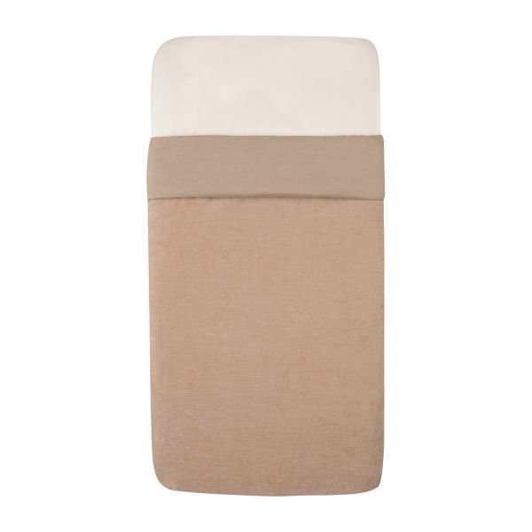 Witlof For Kids Wiegdeken Tuck-Inn Urban Taupe Velvet Rib 40 x 80 cm