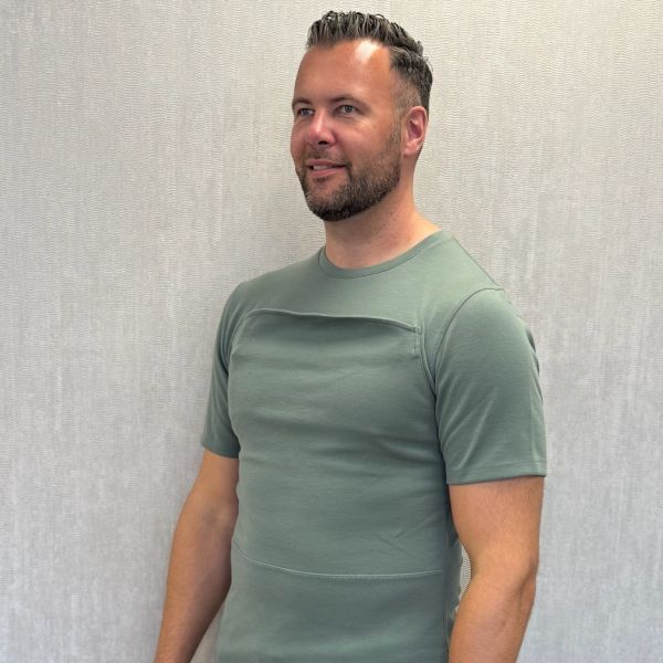 Womboo Buidelshirt - Man - Maat XL - Groen / Grijs