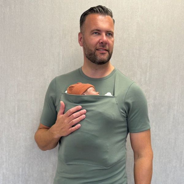 Womboo Buidelshirt - Man - Maat XL - Groen / Grijs