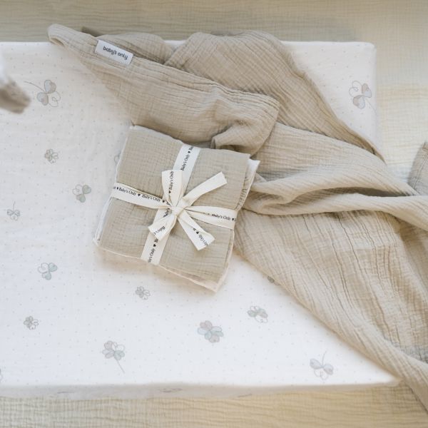 Baby's Only Tender Tetra Doek - 2-Pack - 65x65 cm - Linen / Clover Baby's Only Tender Tetra Doek - 2-Pack - 65x65 cm - Linen / Clover
